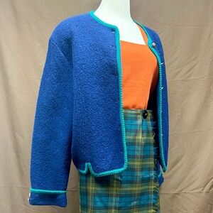 Boucle cardigan button up sweater